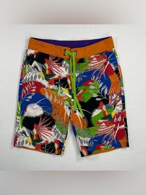 Robert Graham Board Short Mens 32 Multicolor Vibrant Tropical Floral Surf Lined
